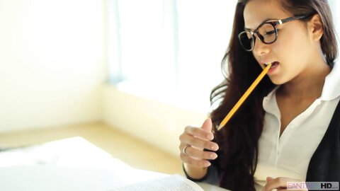 Nerdy Asian *** Morgan Lee Is A Slut For The Tutors Big Dick