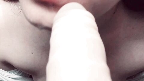 Cute Half Asian Girl Practices Teasing With Dildo