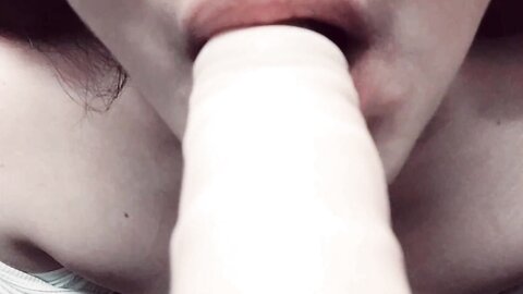 Cute Half Asian Girl Practices Teasing With Dildo