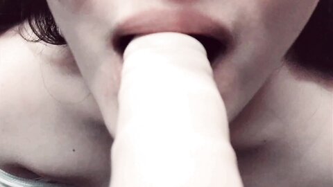 Cute Half Asian Girl Practices Teasing With Dildo