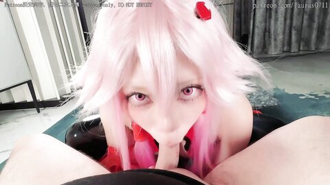 【劲爆❤️二次元】浵卡Tokar✨ 美少女蝶祈Cos口穴侍奉 男主公狗腰强劲输出 爆浆拉丝淫靡嫩穴 内射极品白虎飞机杯