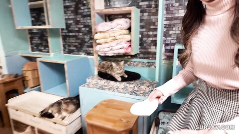 4511406 Exclusive50% off!1490pts until the 9th! ****zynxzjo* !　I`m so cute, I`m in love with a cat on a date at a cat café. The only secret between us is that after the date, she was also crazy about my muscl...