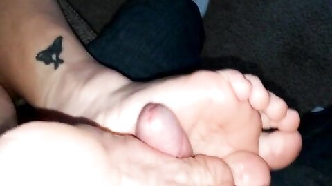 Bitch Giving Me A Hot And Sexy Footjob At Home