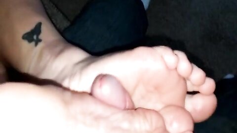 Bitch Giving Me A Hot And Sexy Footjob At Home