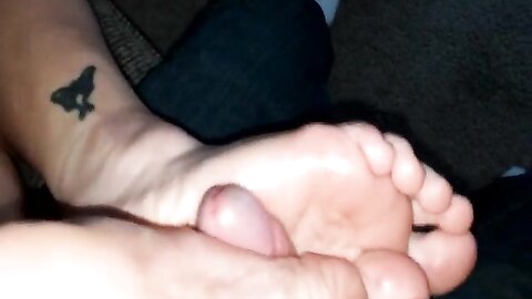 Bitch Giving Me A Hot And Sexy Footjob At Home