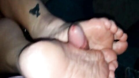 Bitch Giving Me A Hot And Sexy Footjob At Home