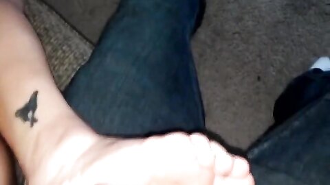 Bitch Giving Me A Hot And Sexy Footjob At Home