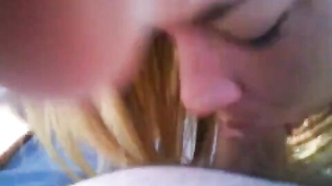 Blonde Milf Blowing Her Mans Cock In The Backyard
