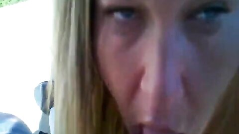 Blonde Milf Blowing Her Mans Cock In The Backyard