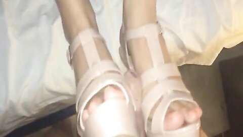 Girl Gives Her Man A Footjob In Her Best High Heels