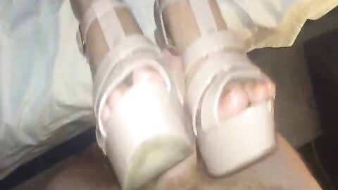 Girl Gives Her Man A Footjob In Her Best High Heels