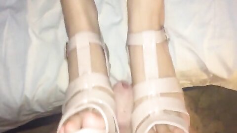 Girl Gives Her Man A Footjob In Her Best High Heels