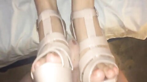 Girl Gives Her Man A Footjob In Her Best High Heels