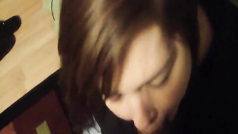 Horny White Chick Sucking On A Big Fat Black Cock