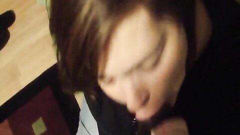 Horny White Chick Sucking On A Big Fat Black Cock