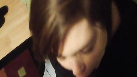 Horny White Chick Sucking On A Big Fat Black Cock