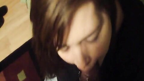 Horny White Chick Sucking On A Big Fat Black Cock