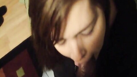 Horny White Chick Sucking On A Big Fat Black Cock