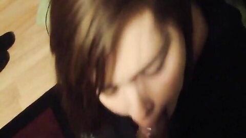 Horny White Chick Sucking On A Big Fat Black Cock