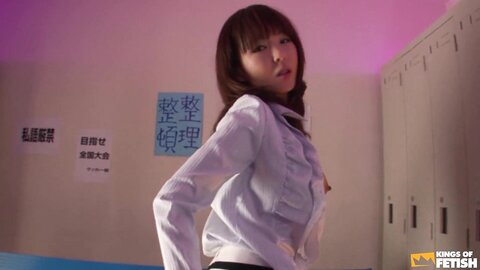 Japanese Babe Plays With Her Bush And Get Fucked With A Big Toy By A Ma