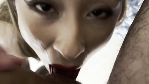 Asian Girl Sucks Great And Gets Rewards Cum In Mouth And On Face