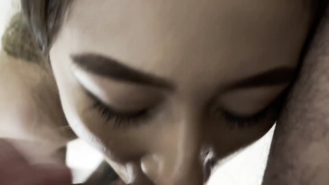 Asian Girl Sucks Great And Gets Rewards Cum In Mouth And On Face