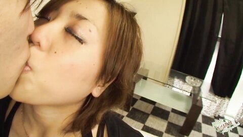 Short Haired Asian Girl Takes A Dick In Her Mouth And Hairy Pussy