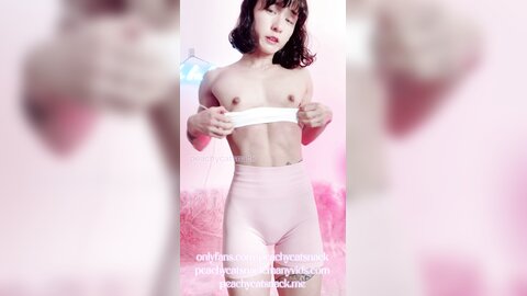 Cute And Petite Asian Muscle Girl Flexes And Flashes Her Tits And Pussy