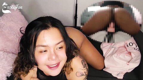 Cute Tiny Horny Asian Girl In Pigtails Sexy Talks While Riding A Big Di