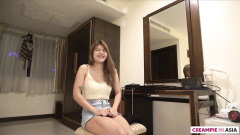 Sweet Thai Girl Gets Her Hairy Pussy Filled With Cum