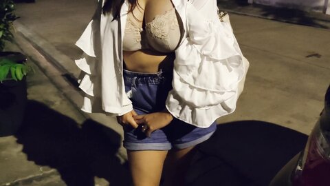 I Showed Off On The Street Let Him Touch My Tits And Suck My Pussy