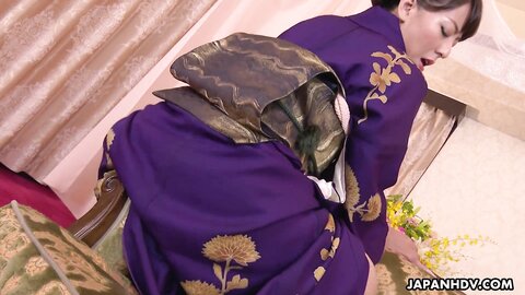 Japanese Ryouko Murakami Masturbates With An Empty Bottle In A Kimono U