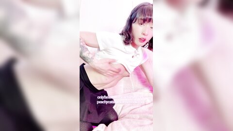 Fit Petite Exhibitionist Asian Gets Wet From Nipple Play And Showing He