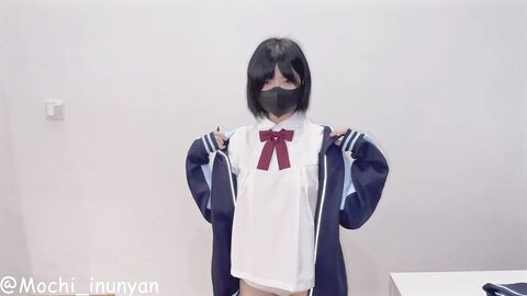 Sexy And Cute Girl In Chinese School Uniform Masturbates Her Little Pus