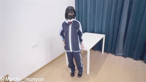 Sexy And Cute Girl In Chinese School Uniform Masturbates Her Little Pus