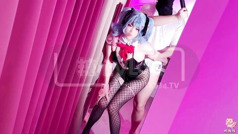 【极品❤️淫娃学妹】鸡教练✨ 兔女郎Cos初音兔子洞 危险挑战之找到属于你的洞口 爆艹少女 精液射满兔子小穴