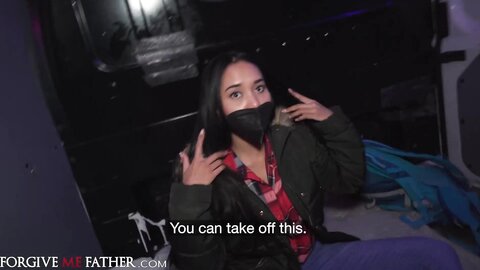 Big Ass Asian Hitchhiker Blowjob And Hard Fuck In Van After Public Pick Up