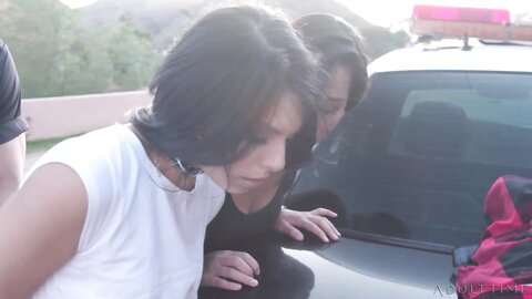 Girl Under Arrest Gina Valentina Amp Honey Gold Double Team A Cop Cock