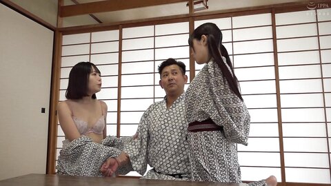 HUNTC-127 I've Never Seen Such A Big Cock! The Little Devil Stepdaughters Are Excited To See Their Father's...