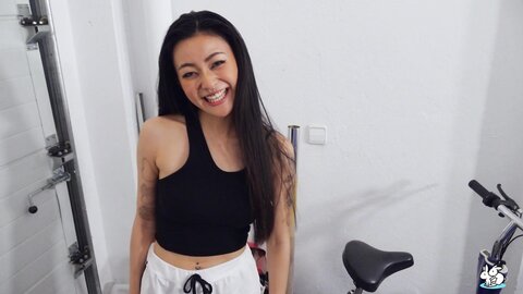 Rae Lil Black Asian Babe Fucks Her Boyfriend In The Garage