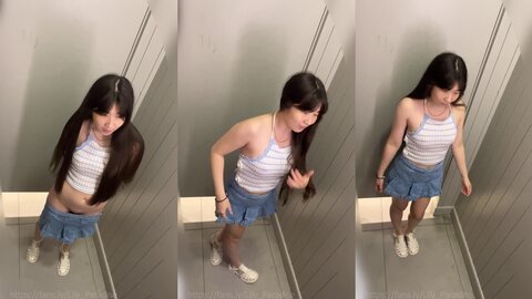 Asian Girl Changing Clothes Showing Perfect Breasts Shaved Pussy