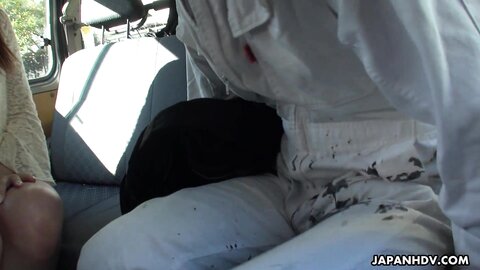 Japanese Girl Sucking A Guys Hard Cock In The Car Without Censorship