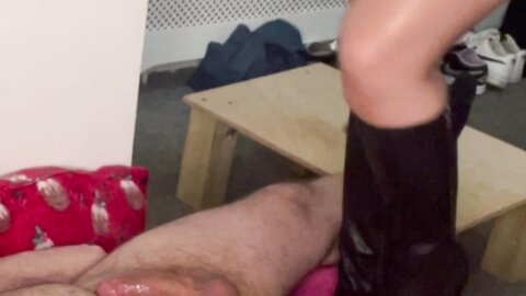Not Sure If It’S My Prada Leather Boots Or My Legs He Cannot Stop Strok
