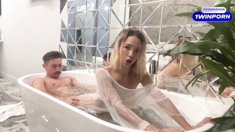 A Wet Blonde Gets Fucked In The Bathtub