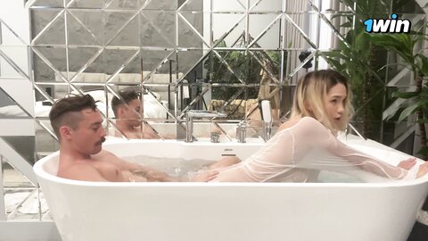 A Wet Blonde Gets Fucked In The Bathtub