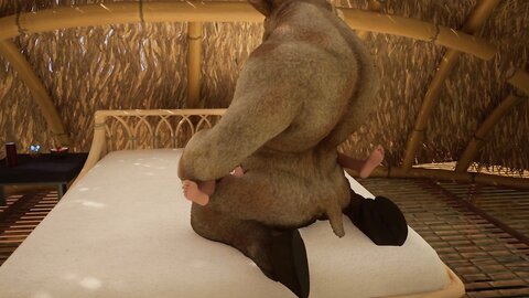 Asian Girl Has Sex With A Big Furry Minotaur Pt
