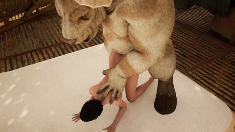 Asian Girl Has Sex With A Big Furry Minotaur Pt