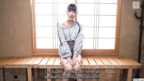 Skinny Japanese Newhalf Interview And Handjob Foreplay