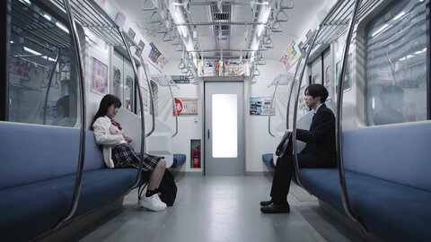 MOON-035 [4K] Last Breast Seduction Train - F-Cup Beautiful Girl And F-Cup Beautiful Girl In An Empty Car Alone...