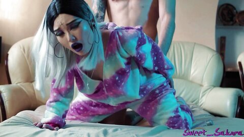 Asian Girl Inpijama Unicorn Got Cum In Her Mouth